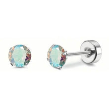 Load image into Gallery viewer, Women's Cubic Zirconia Surgical Stainless Steel Flat Back Earrings