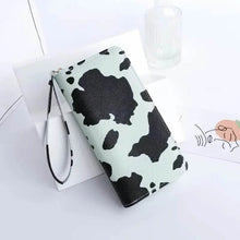 Load image into Gallery viewer, Women's Cute Versatile Faux Leather Cow Print Long Wallet