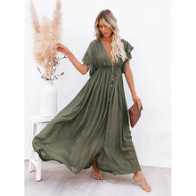 Load image into Gallery viewer, Women's Deep V Vacation Sexy Loose Dress