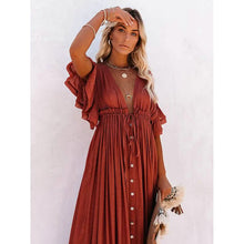 Load image into Gallery viewer, Women's Deep V Vacation Sexy Loose Dress