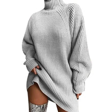 Load image into Gallery viewer, Women's Dress Sweater Dress Knitted Long Sleeve Loose Sweater Cardigans Turtleneck