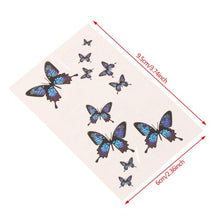Load image into Gallery viewer, Womens Fashion 3D Butterfly Waterproof Temporary Sticker Tattoo Leg Arm Modern Blue Design For Womens