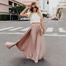 Load image into Gallery viewer, Women's Fashion Long Summer Swing Pleated Skirt