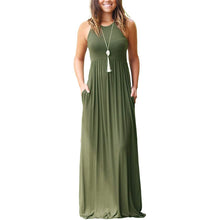Load image into Gallery viewer, Women's Fashion Summer Sleeveless Racerback Loose Plain Maxi Dresses