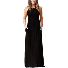 Load image into Gallery viewer, Women's Fashion Summer Sleeveless Racerback Loose Plain Maxi Dresses