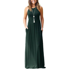 Load image into Gallery viewer, Women's Fashion Summer Sleeveless Racerback Loose Plain Maxi Dresses