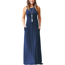 Load image into Gallery viewer, Women's Fashion Summer Sleeveless Racerback Loose Plain Maxi Dresses