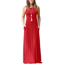 Load image into Gallery viewer, Women's Fashion Summer Sleeveless Racerback Loose Plain Maxi Dresses