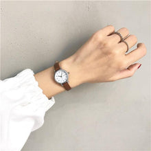 Load image into Gallery viewer, Womens Fashion White Small Watches Quartz Wristwatch Simple Leather Band Fashion Simple Ladies Quartz Watches Mini Ultra-Thin Analog Watches For Girls Students