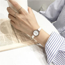 Load image into Gallery viewer, Womens Fashion White Small Watches Quartz Wristwatch Simple Leather Band Fashion Simple Ladies Quartz Watches Mini Ultra-Thin Analog Watches For Girls Students