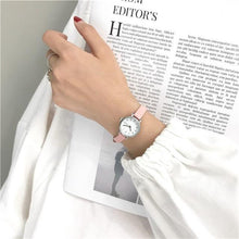 Load image into Gallery viewer, Womens Fashion White Small Watches Quartz Wristwatch Simple Leather Band Fashion Simple Ladies Quartz Watches Mini Ultra-Thin Analog Watches For Girls Students