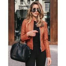 Load image into Gallery viewer, Women's Faux Leather Jacket