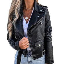 Load image into Gallery viewer, Women's Faux Modern Street Style Leather Jacket