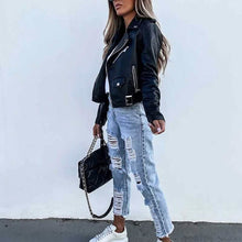 Load image into Gallery viewer, Women's Faux Modern Street Style Leather Jacket