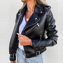 Load image into Gallery viewer, Women's Faux Modern Street Style Leather Jacket