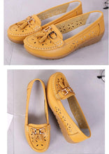Load image into Gallery viewer, Womens Flats Summer Genuine Leather Shoes Low Heels Slip On Casual Flat Shoes Women's Espadrilles Casual Shoes Spring Comfortable Strong Design