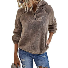 Load image into Gallery viewer, Women’s Fleece Long Sleeves Shaggy Fuzzy Pullover Hoodie