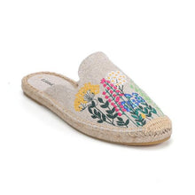Load image into Gallery viewer, Womens Flip Flops Slippers Real Hemp Summer Rubber Floral Slides Woman Shoes Comfy House Shoes Indoor Outdoor Cozy Womens Slipper Hard Sole Orthopedic Hemp Linen Slides Slippers