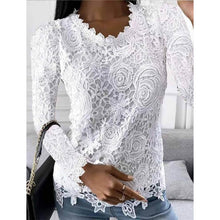 Load image into Gallery viewer, Women's Floral Lace Long Sleeve Blouse Shirt