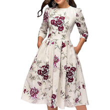 Load image into Gallery viewer, Women's Floral Vintage Dress