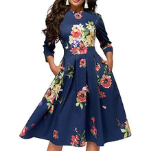 Load image into Gallery viewer, Women's Floral Vintage Dress