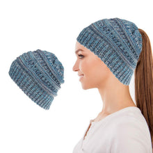 Load image into Gallery viewer, Women's Fun Warm Winter Ponytail Beanie Hat Cap