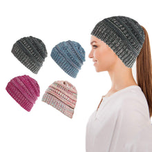 Load image into Gallery viewer, Women's Fun Warm Winter Ponytail Beanie Hat Cap