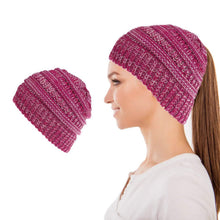 Load image into Gallery viewer, Women's Fun Warm Winter Ponytail Beanie Hat Cap