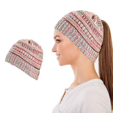 Load image into Gallery viewer, Women's Fun Warm Winter Ponytail Beanie Hat Cap