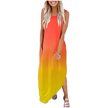 Load image into Gallery viewer, Women's Gradient Color Casual Loose Long Dress