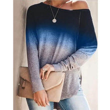 Load image into Gallery viewer, Womens Gradient Color O-neck Long Sleeves