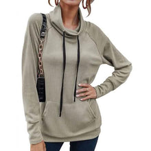 Load image into Gallery viewer, Women's High Collar Long Sleeve Lace Loose Pullover Top Hoodie