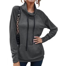 Load image into Gallery viewer, Women's High Collar Long Sleeve Lace Loose Pullover Top Hoodie