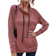 Load image into Gallery viewer, Women's High Collar Long Sleeve Lace Loose Pullover Top Hoodie