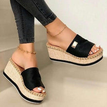 Load image into Gallery viewer, Womens High Heels Sandal Thick Bottom Casual Summer Sandals Woman Platform Casual Flip Flops Summer Beach Sandals Elegant Slippers High Heel Platform Sandals