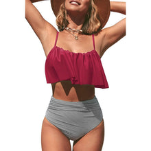 Load image into Gallery viewer, Women's High Waisted Falbala Bikini Set