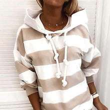 Load image into Gallery viewer, Women's Hoodie Pullover Striped Daily Basic Casual Hoodies