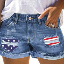 Load image into Gallery viewer, Women's Jeans Shorts Independence Day Denim