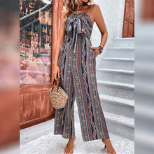 Load image into Gallery viewer, Women's Jumpsuit Pocket Print Geometric Square