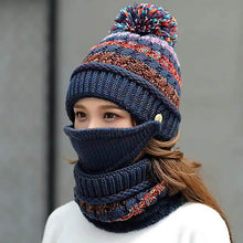 Load image into Gallery viewer, Women's Knitted Hat Scarf Mask Set