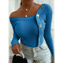 Load image into Gallery viewer, Women's Knitted Solid Color Pullover Sweater
