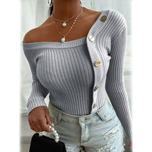 Load image into Gallery viewer, Women's Knitted Solid Color Pullover Sweater