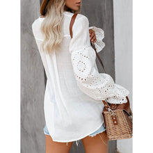 Load image into Gallery viewer, Women's Lace Crochet V-Neck Top