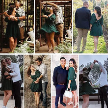 Load image into Gallery viewer, Women's Lantern Sleeve Tie Back Mini Dress