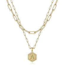 Load image into Gallery viewer, Women's Layered Initial Necklace Letter Pendant