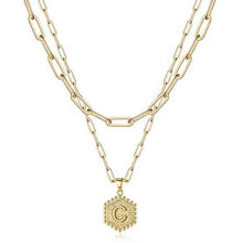 Load image into Gallery viewer, Women's Layered Initial Necklace Letter Pendant