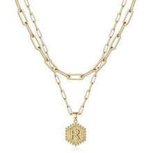 Load image into Gallery viewer, Women's Layered Initial Necklace Letter Pendant