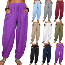 Load image into Gallery viewer, Women's Linen High Waist Wide Leg Pants