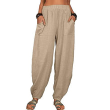 Load image into Gallery viewer, Women's Linen High Waist Wide Leg Pants