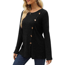 Load image into Gallery viewer, Women's Long Sleeve Crew Neck Tunic Tops Buttons Side